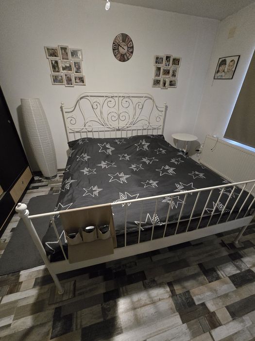 Pat IKEA cu saltea 180/200  sau 160/200