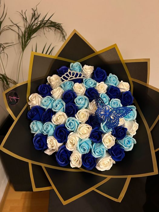 Buchet 201 trandafiri săpun/ trandafiri imperiali sclipici glitter