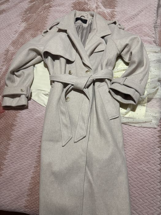 Дамско бежово палто XL - Sinsay