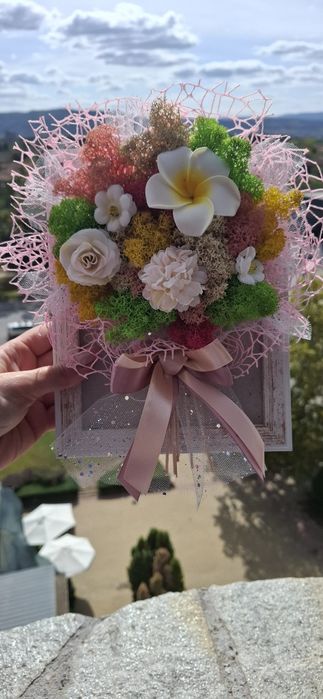 3D букет от скандинавски мъх в рамка