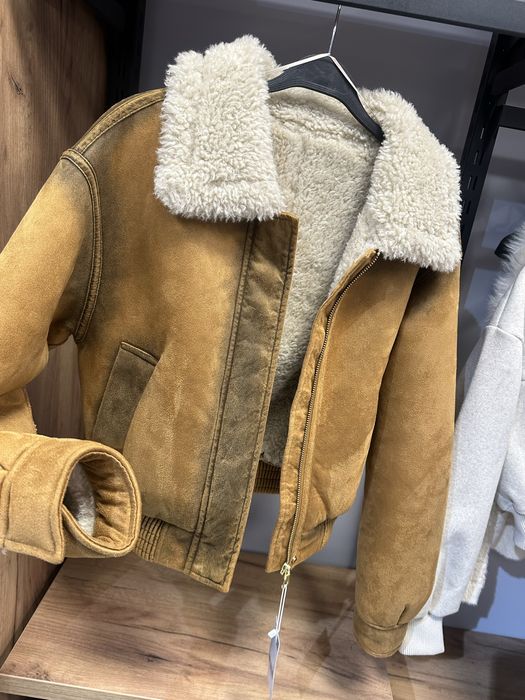 MANGO зимно късо  яке цвят горчица