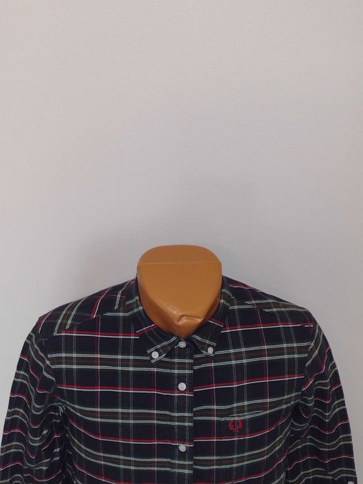 Camasa Fred Perry de dama bumbac verde alb rosu marimea M