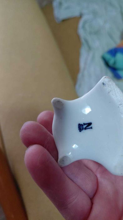 Set 3 bibelouri porțelan german, marcaj „N sub coroană”, cca 1900–1950