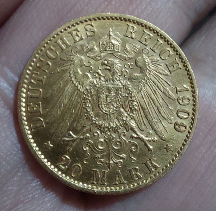 20 марок 1909 года Золото