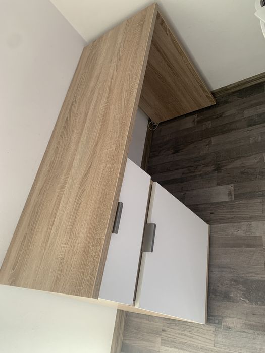 Masă de machiaj / birou compact stejar sonoma – stare impecabilă