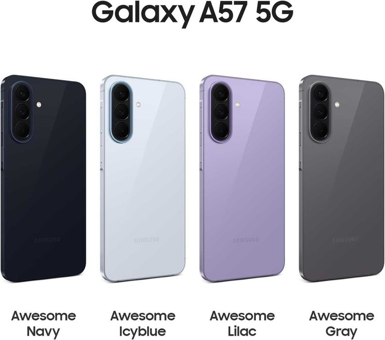 Samsung Galaxy A57 A576 5G Dual Sim 8GB RAM 256GB Awesome Lilac, Icyblue, Gray, Navy Нов!2г Гаранция!