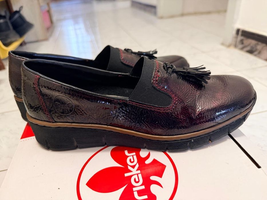 Обувки Rieker, цвят бордо