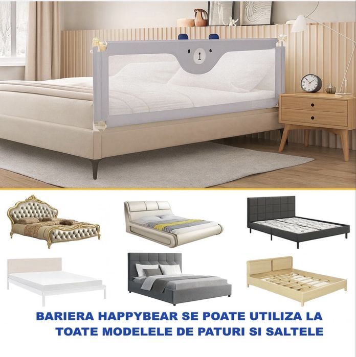 Balustrada de protectie pentru pat glisant 160 cm