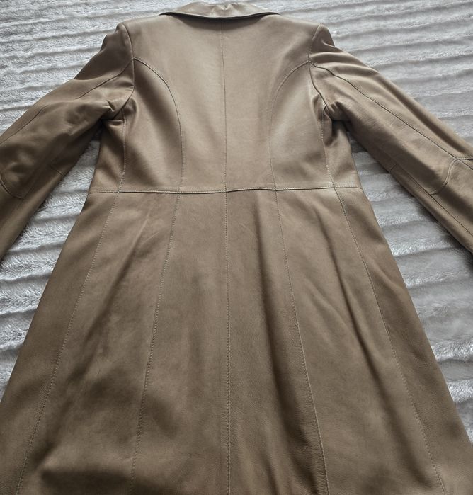 Haină de piele, lungă, pentru damă