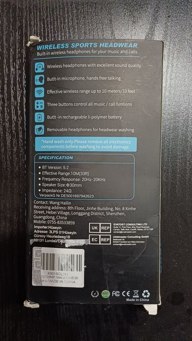 Banderola/casti muzica bluetooth