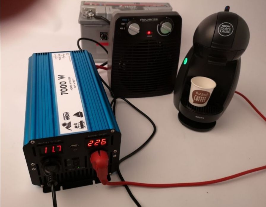 Invertor panouri solare sinus pur 12V/24V - 220V rulota autorulota cam