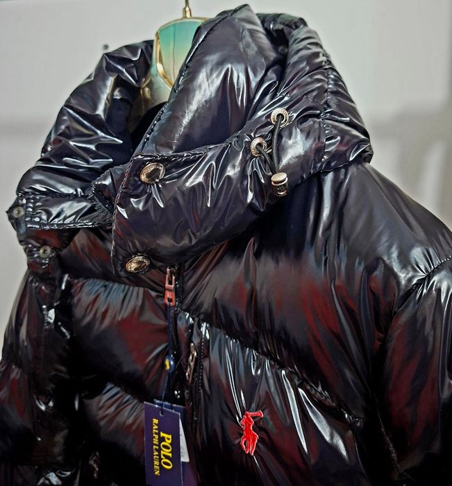 Geaca Polo Ralph The Gorham Glossed negru lucios umplutura puf calitat