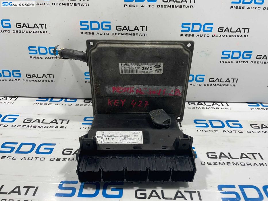 Kit Pornire ECU Calculator Motor Siemens Unitate Modul Calculator Confort Confort Cititor Cheie Cheie CIP Imobilizator Ford Fiesta 5 MK5 1.3 2002 - 2008 Cod 6S61-12A650-PC S118763016C 6S6112A650PC 6S6T-15K600-BE 6S6T15K600BE [L4183] [L4185]