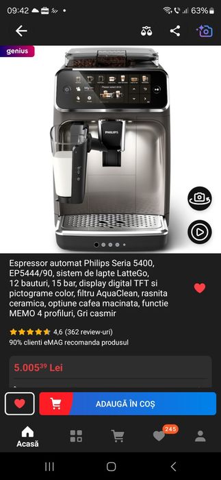 Philips 5400 ep5444 espressor