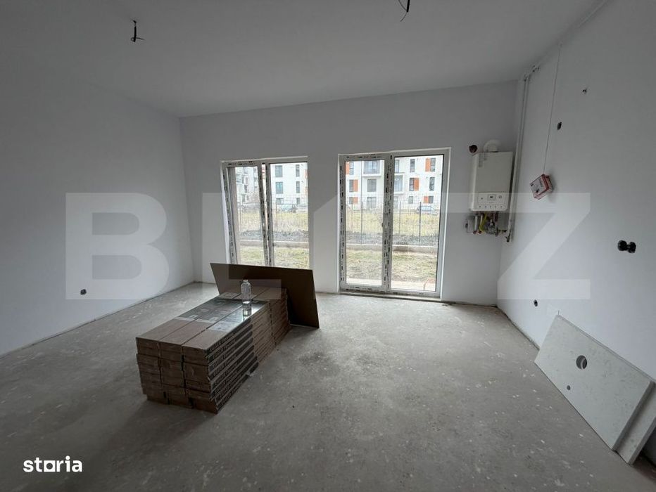 Apartament cu 2 camere, 48 mp, parcare, gradina, pretabil birouri