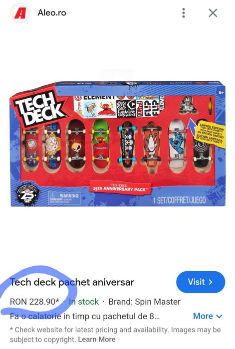 Set 8 Tech deck skate de mana