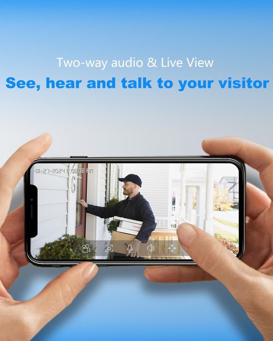 Безжичен Smart видеозвънец , звънец с камера умен дом смарт звънец