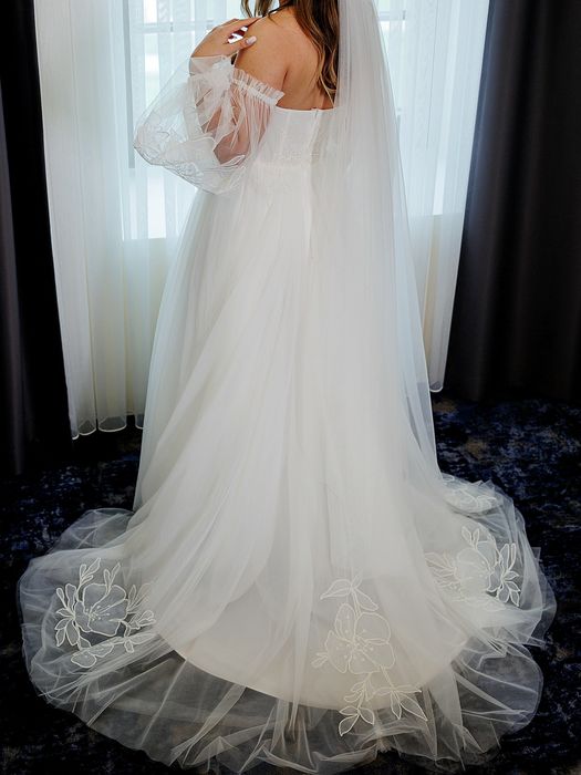 Rochie de Mireasa cu Maneci Detasabile