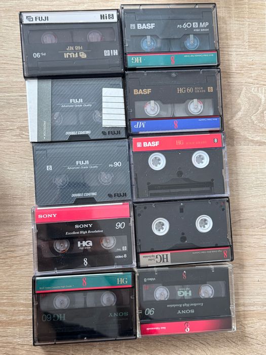 Lot de 10 casete video 8 mm