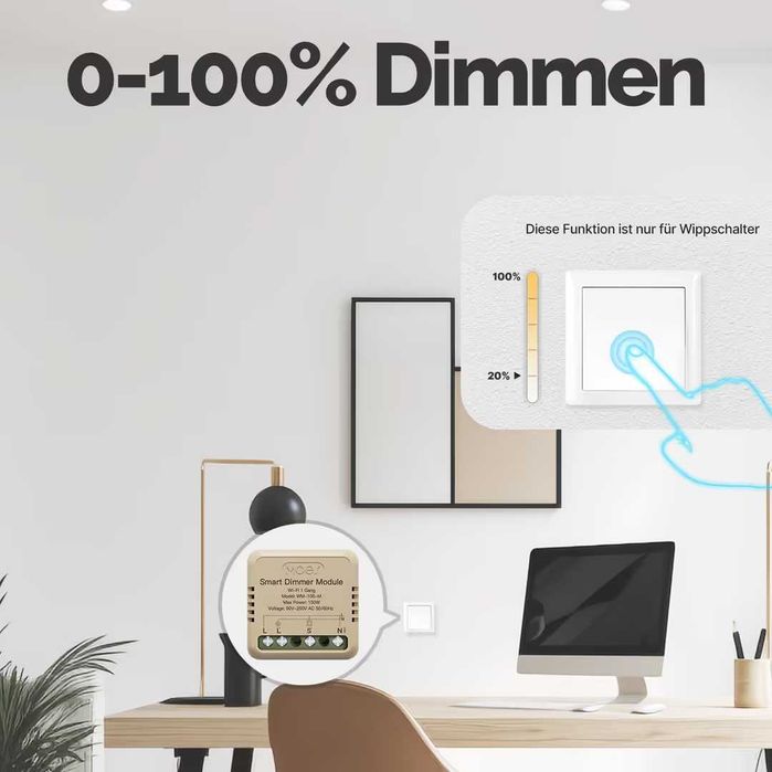 Modul de dimmer LED încastrat Mini WiFi compatibil cu Alexa și Google Assistant