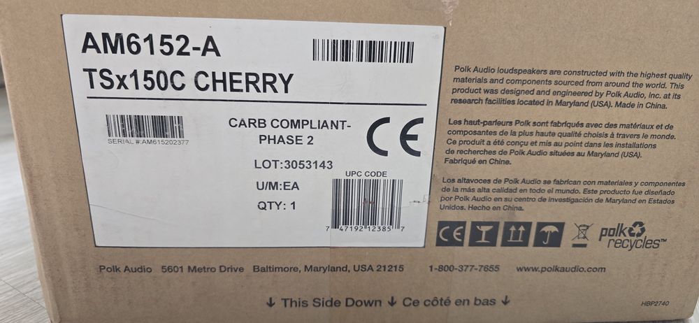 Boxa centrala Polk TSX150C Cherry – NOUĂ (desigilată pentru probă)