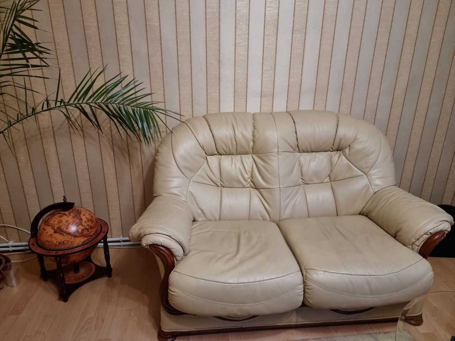 Комплект диван естествена кожа