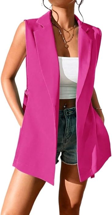 Удлиненный жилет с завязками по бокам