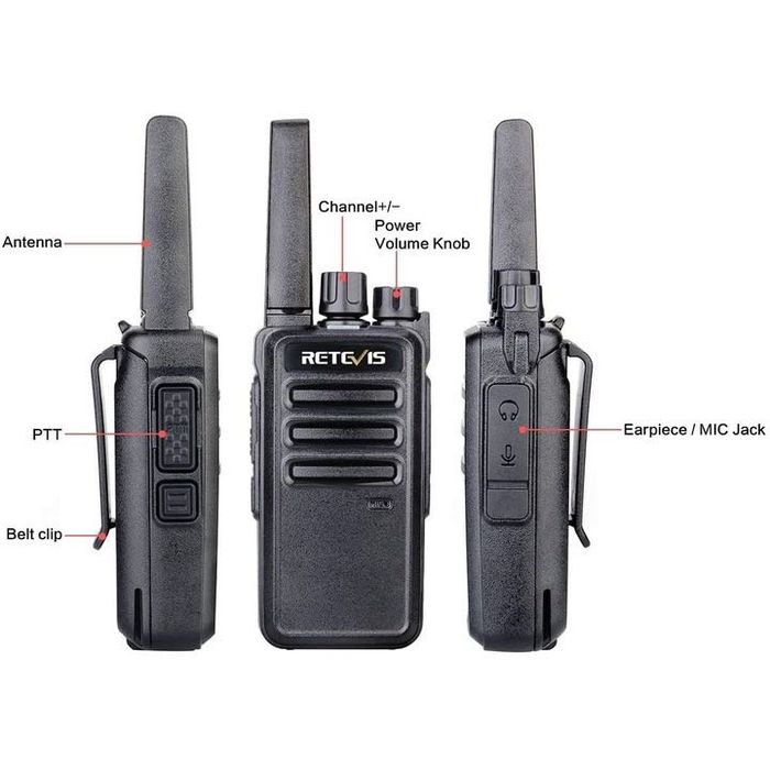 Statii radio emisie receptie Retevis RT668, VOX, casti, pachet 2 buc,Negru,sigilat