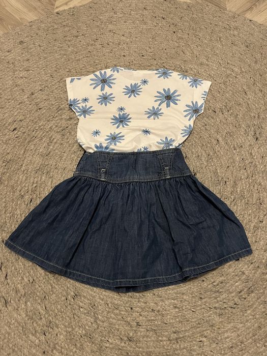 Outfit/ fusta si tricou Zara pentru fetite 5-6 ani/ 116 cm