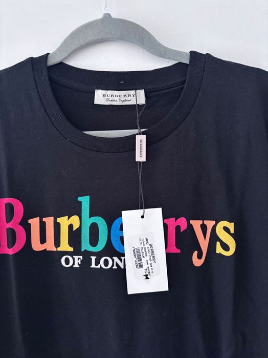 Черна Тениска Бърбери, универсален модел размер М