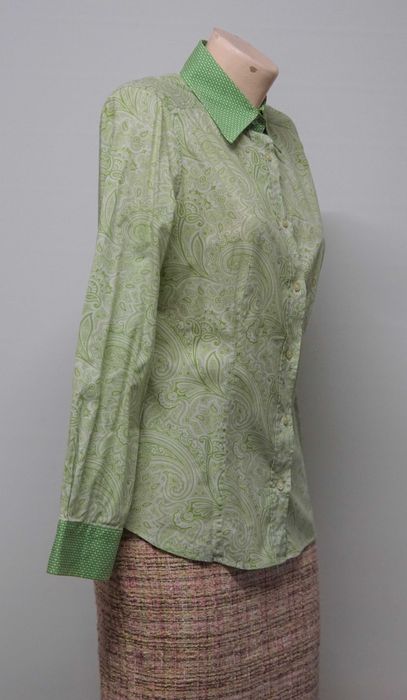 Camasa ETRO paisley verde cu alb marimea 42