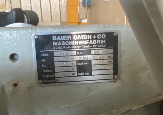 Presa folio Baier Geba 7/D