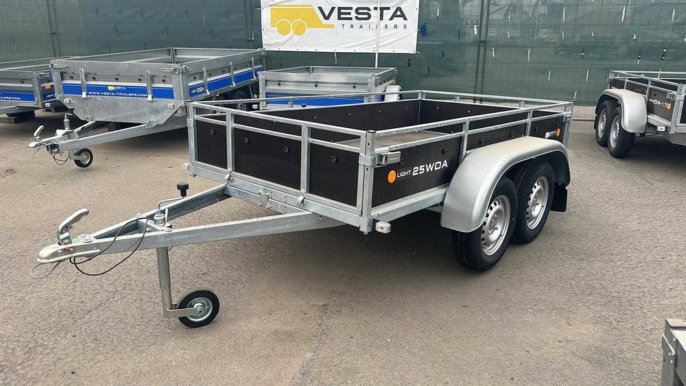 Remorca VESTA TRAILERS in Cluj Napoca, Dublu Ax 750 kg, Dim.232(250)*135*40 Cm. Gratuit: roata susitinere, Civ RAR si Numar Provizoriu