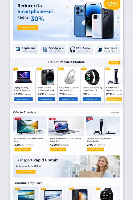 Fac Landing Page Profesional pentru Produse sau Business. Rapid