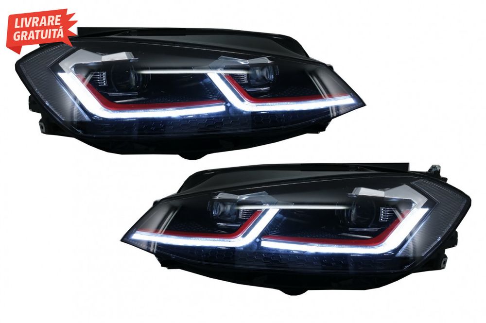 Faruri LED VW Golf 7.5 VII (2017+) GTI Look cu Semnal Dinamic