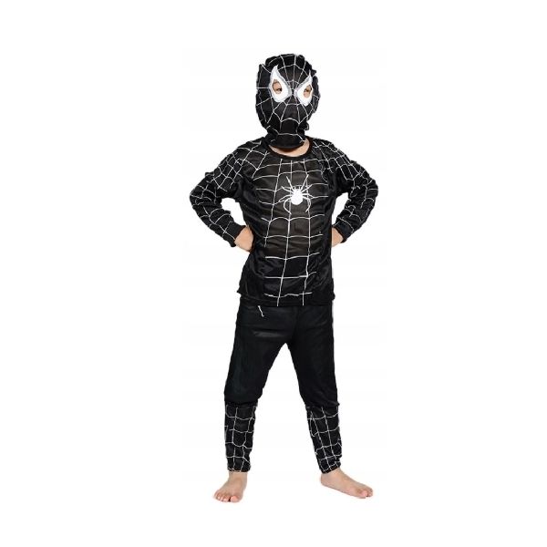 Costum carnaval Spiderman, 5-7 ani, 110-120 cm, negru