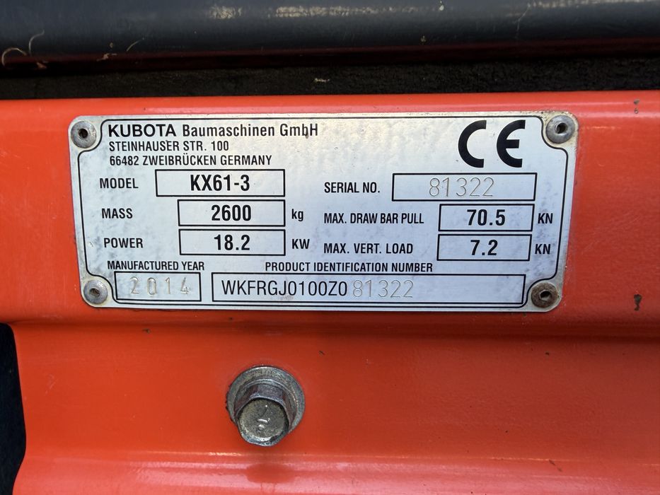 Miniexcavator Kubota KX61-3