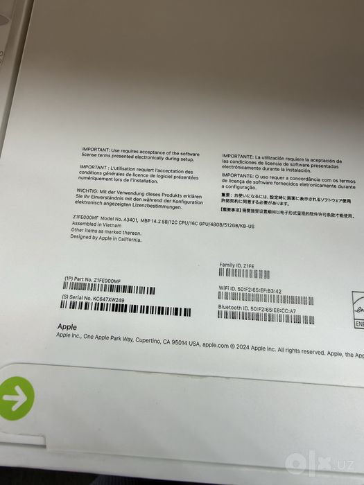 Macbook Pro 14 M4Pro/48GB/512GB/SPB (12-CPU / 16-GPU)