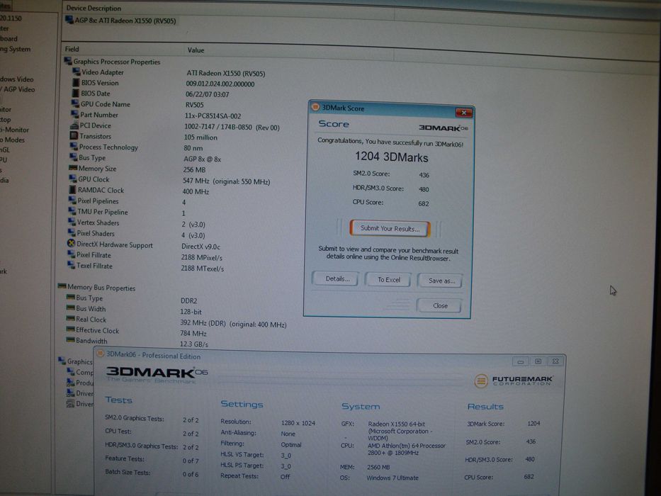 Placa video Sapphire Ati Radeon X1550 256MB DDR2 AGP 8X - de colectie