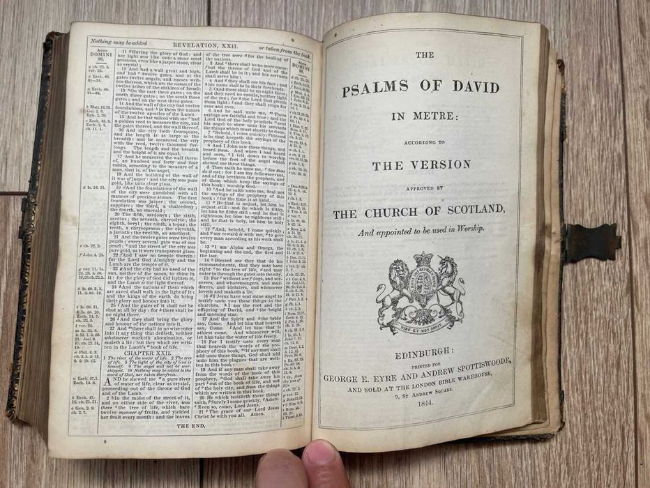 Biblia / Biblie veche,1848, engleza, 17x11x3 cm, coperta piele, incuietoare