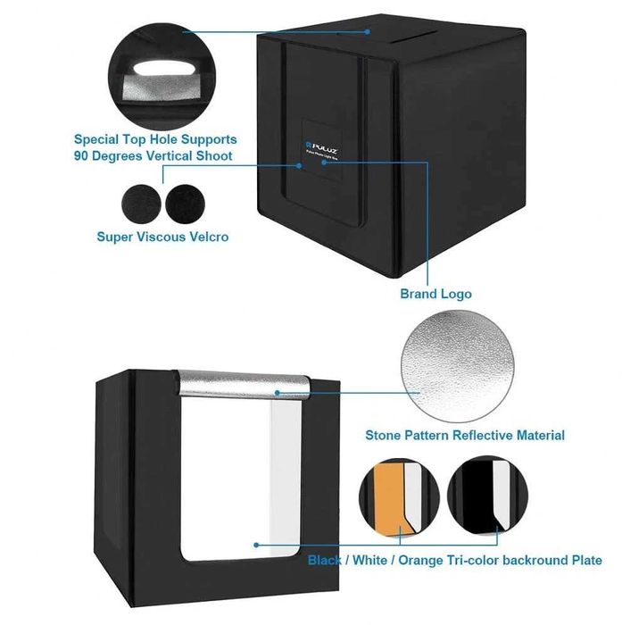 PULUZ Lightbox portabil 80cm cub foto led incorporat fotografie produs