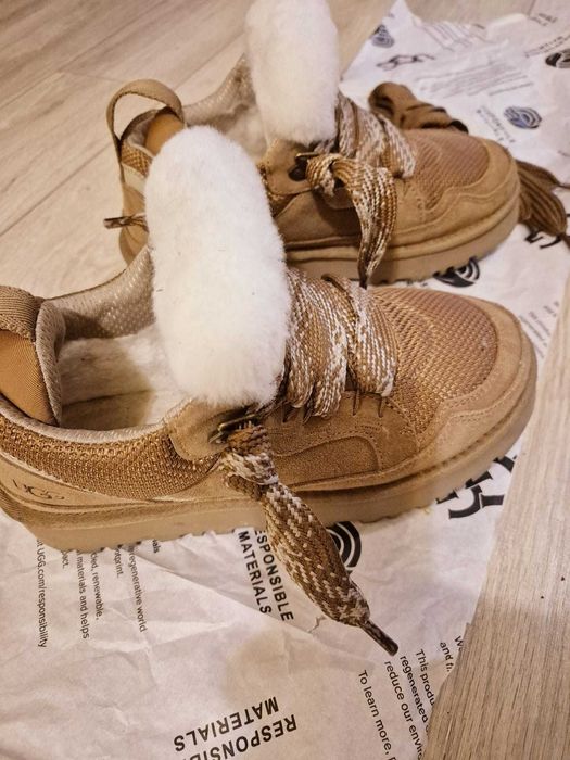UGG, casual din piele intoarsa Lowmel, Maro, 41