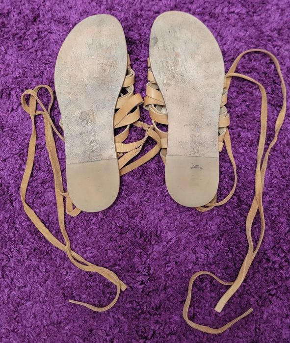 Sandale romane piele naturală maro 39
