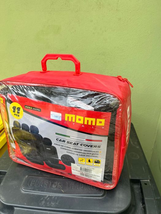 Set Huse Auto Universale MOMO Italy – 11 Piese – Negru/Gri – Noi