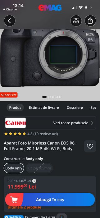 Canon R6 + obiectiv RF 35mm macro f1.8