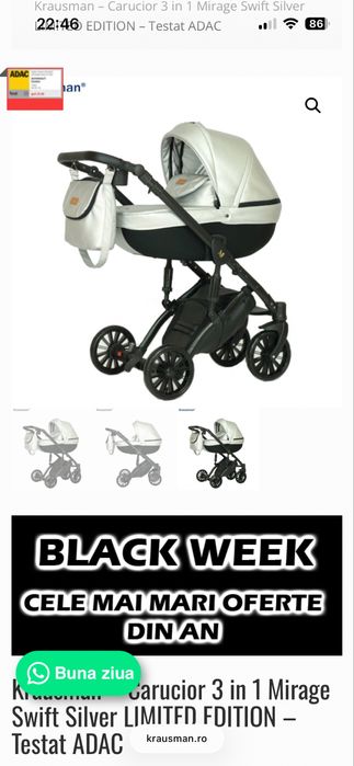 Carucior 3 in 1 Krausman Editie Limitata