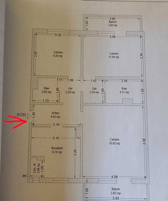 Proprietar ofer spre inchiriere apartament 3 camere Timisoara zona Complex