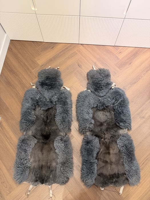 Мех для авто двухместный волк+овца