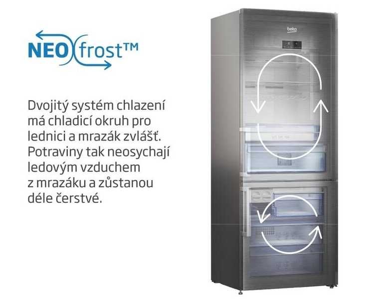Нов хладилник с фризер Беко/Beko RCNA406E60WN 203 см Total No Frost