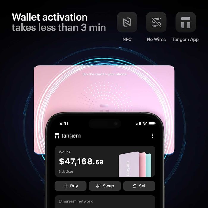 Tangem wallet 2.0 3 карты крипто кошелек холодный кошелек